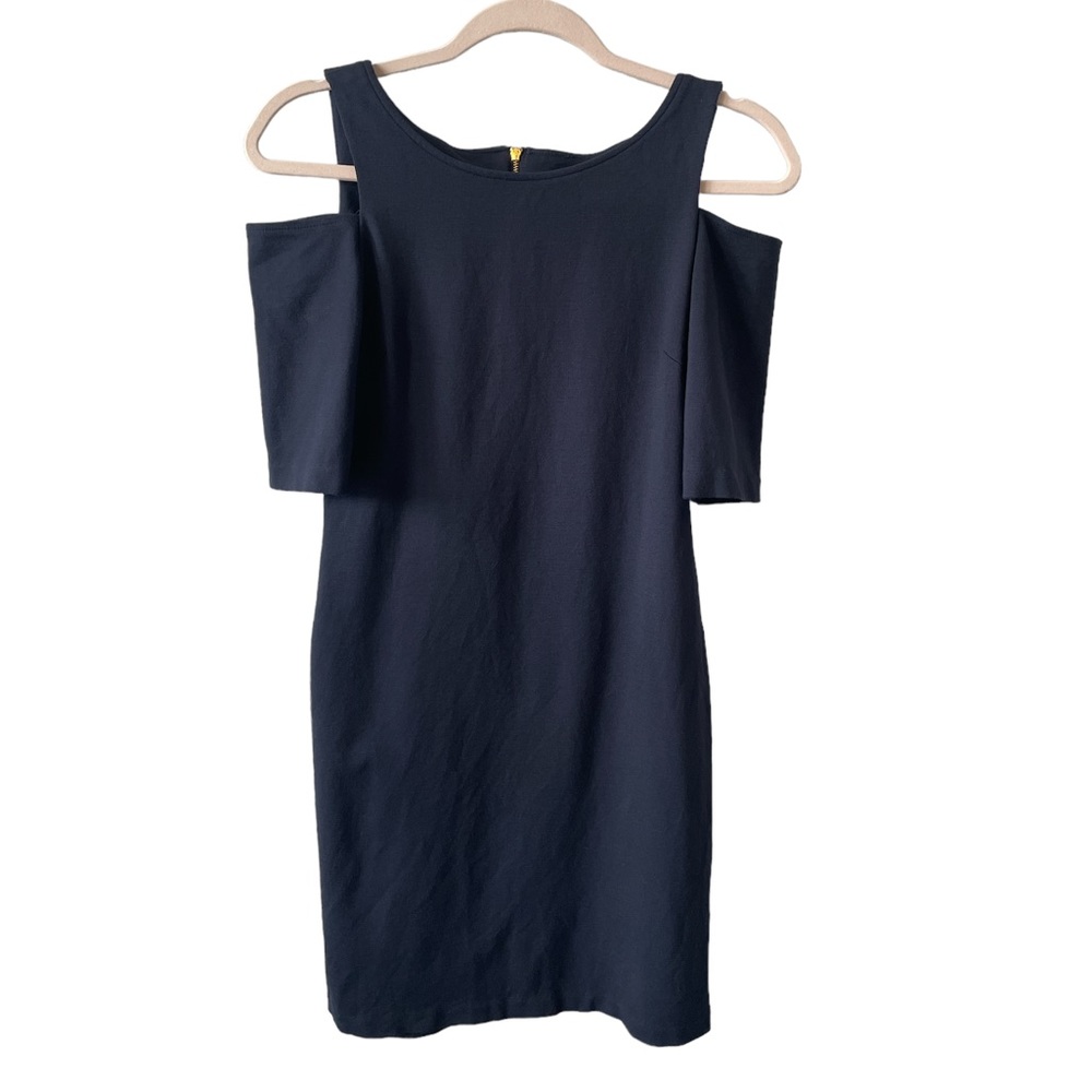 Vince Camuto Navy Blue Cold Shoulder Mini Bodycon Dress Size 6
